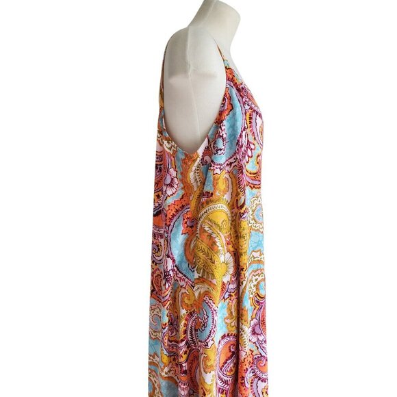 Ivy Street Jumpsuit Colorful Paisley Hankerchief Style Loose Fit Size L - Picture 6 of 16